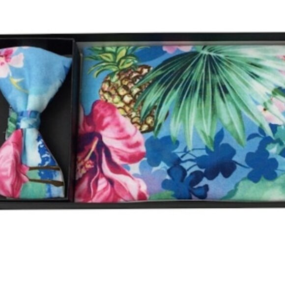 TROPICAL OCEAN 1 CUMMERBUND AND BOW TIE SET - Picture 1 of 1